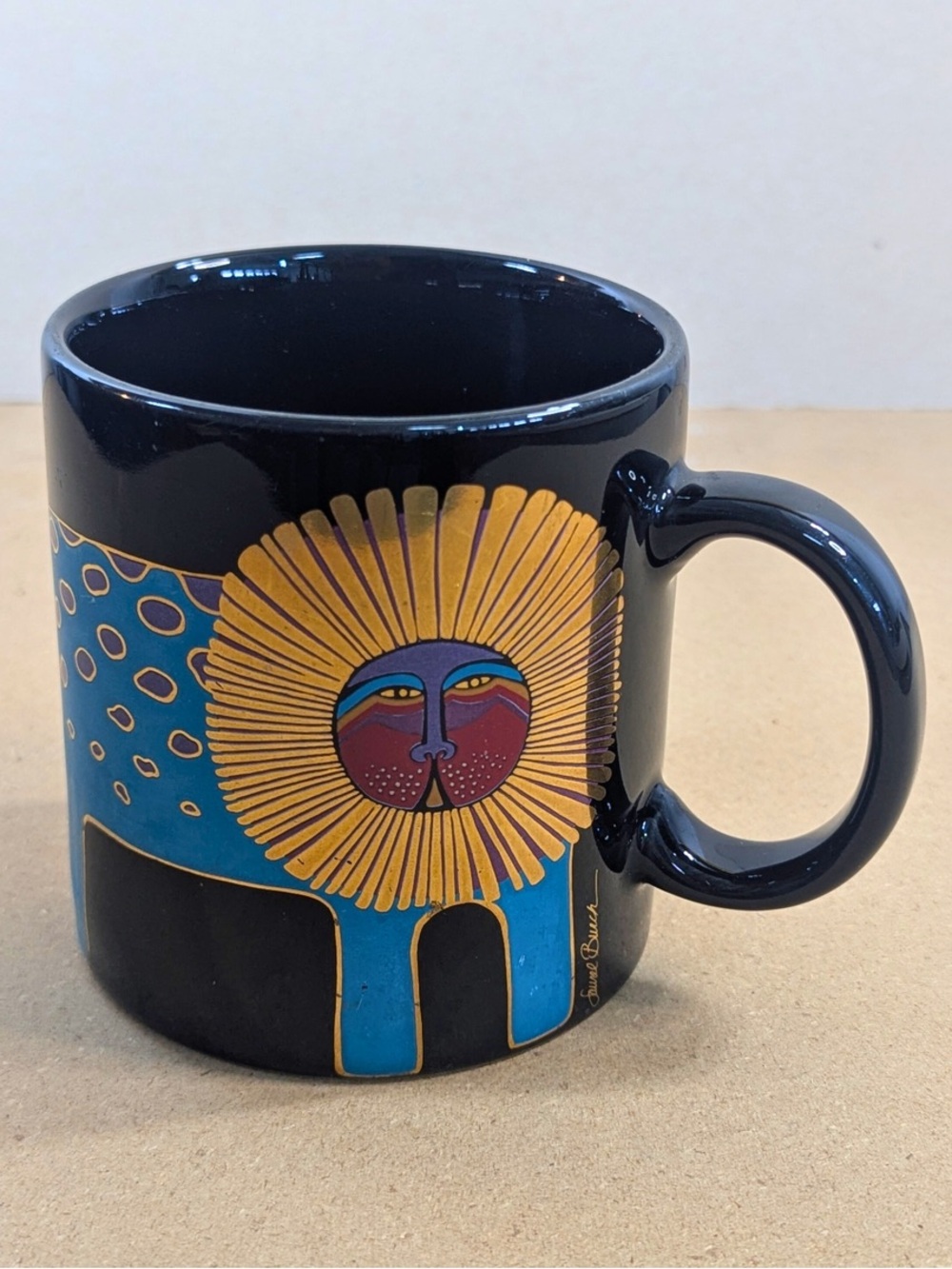 Rare Laurel Burch Japan Spotted Sun Lion Mug - Picture 2 of 6